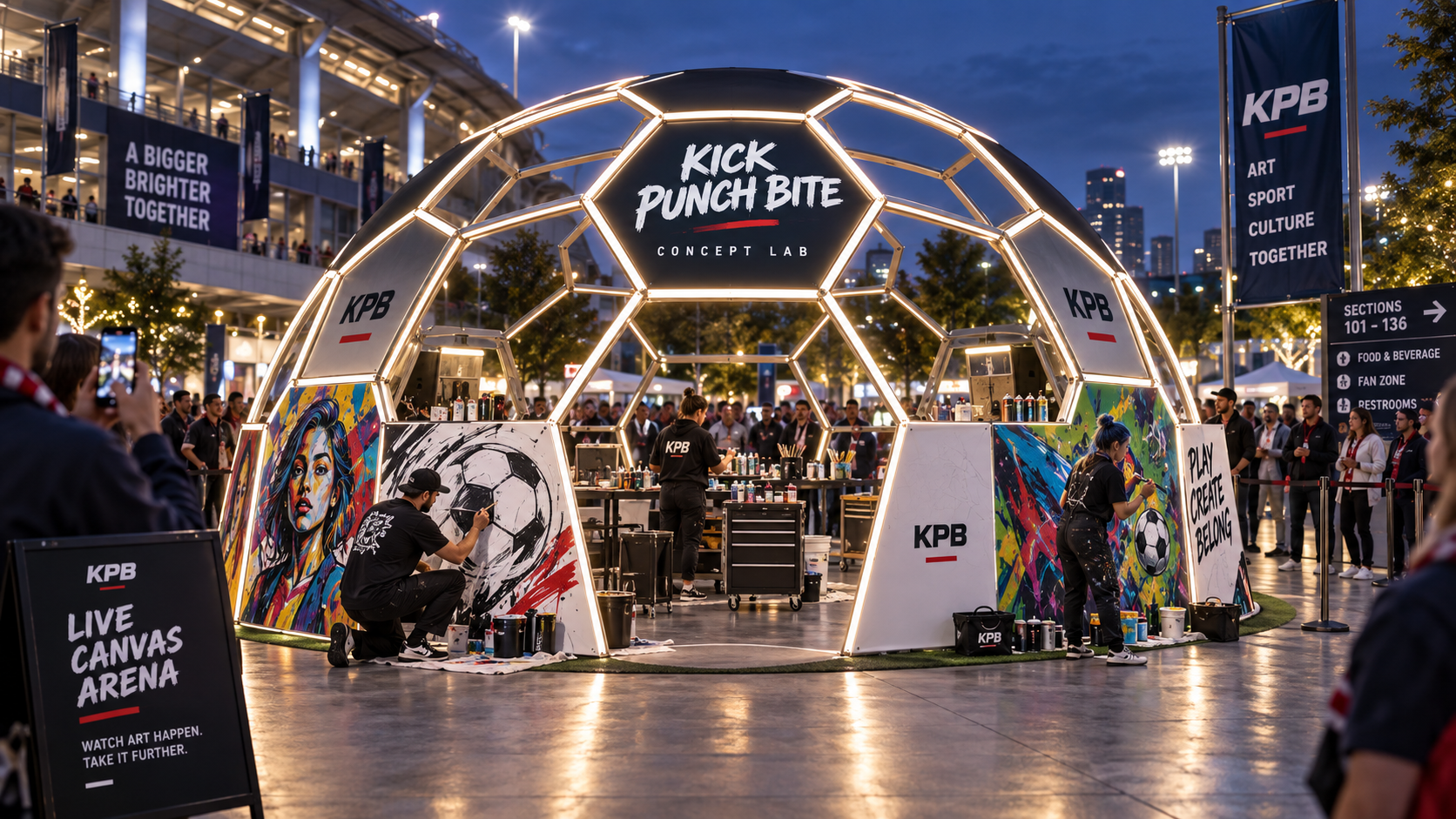 Live Canvas Arena concept visualization by Kick Punch Bite